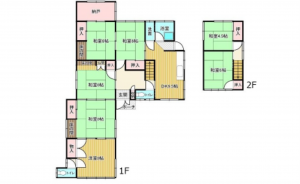 広島市西区己斐上、中古一戸建ての間取り画像です