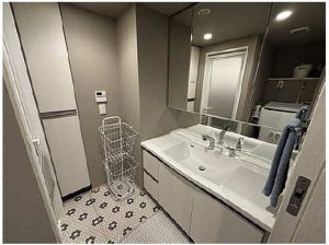 広島市西区天満町、マンションの洗面画像です