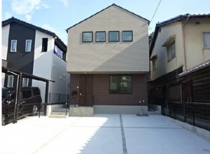 広島市南区北大河町、新築一戸建ての外観画像です