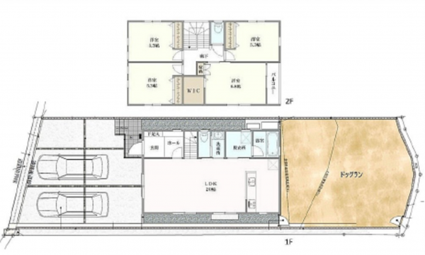 広島市南区北大河町、新築一戸建ての間取り画像です