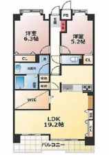 広島市東区山根町、マンションの間取り画像です