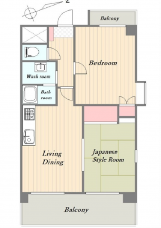 広島市中区堺町、マンションの間取り画像です