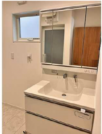 広島市西区井口鈴が台、新築一戸建ての洗面画像です