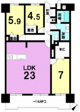 広島市中区江波南、マンションの間取り画像です