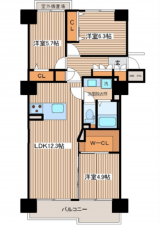広島市中区千田町、マンションの間取り画像です