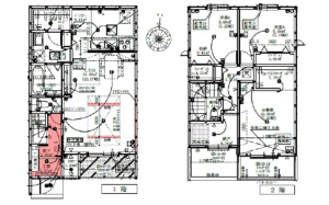 広島市南区日宇那町、新築一戸建ての間取り画像です
