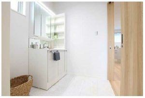 広島市西区新庄町、中古一戸建ての洗面画像です