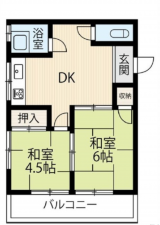 広島市南区大州、マンションの間取り画像です