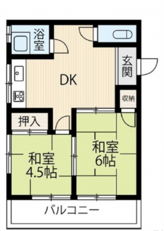 広島市南区大州、マンションの間取り画像です