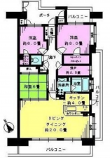 広島市中区西白島町、マンションの間取り画像です