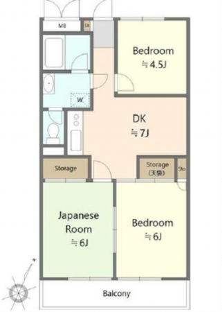 広島市西区観音本町、マンションの間取り画像です