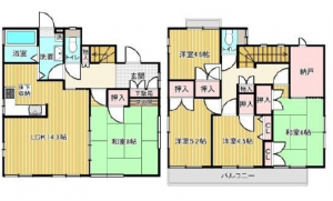 広島市東区馬木、中古一戸建ての間取り画像です
