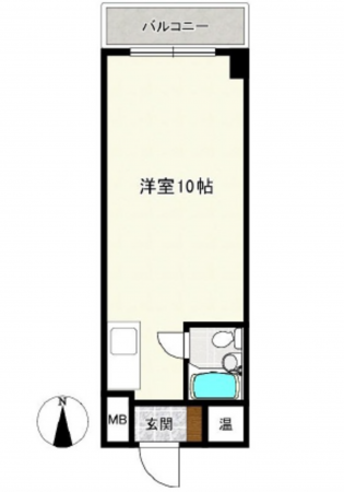広島市中区八丁堀、マンションの間取り画像です