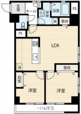 広島市南区東雲、マンションの間取り画像です