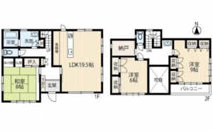 広島市南区仁保南、中古一戸建ての間取り画像です