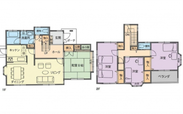 広島市南区仁保南、中古一戸建ての間取り画像です