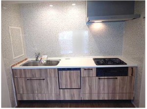 広島市中区白島九軒町、マンションのキッチン画像です