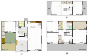 広島市南区仁保南、中古一戸建ての間取り画像です