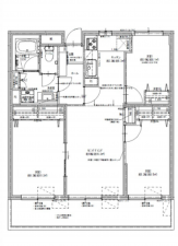 広島市南区東雲本町、マンションの間取り画像です