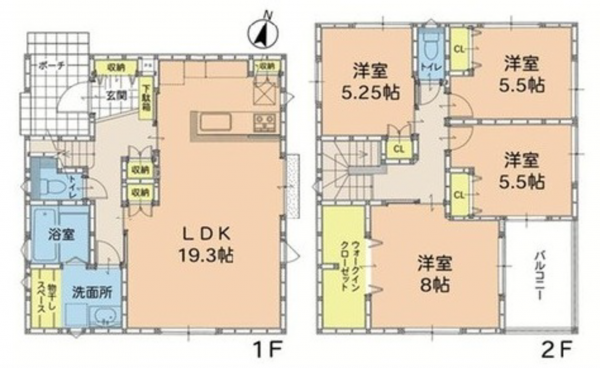 広島市南区南大河町、中古一戸建ての間取り画像です