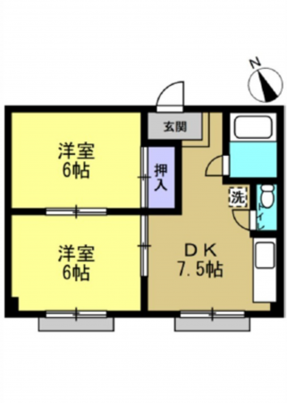 広島市東区山根町、マンションの間取り画像です