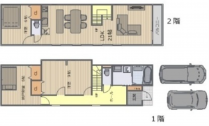 広島市西区井口、中古一戸建ての間取り画像です