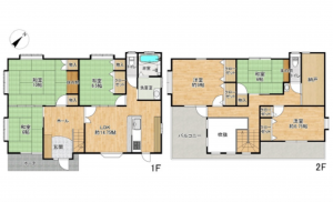 広島市西区山手町、中古一戸建ての間取り画像です