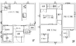 広島市南区青崎、新築一戸建ての間取り画像です