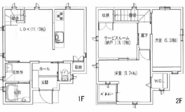広島市南区青崎、新築一戸建ての間取り画像です