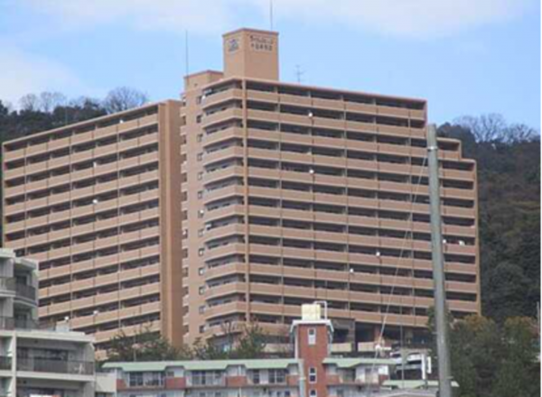 広島市東区牛田早稲田、マンションの外観画像です