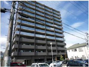 広島市南区東雲、マンションの外観画像です