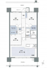 広島市南区東雲、マンションの間取り画像です