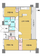 広島市中区、マンションの間取り画像です