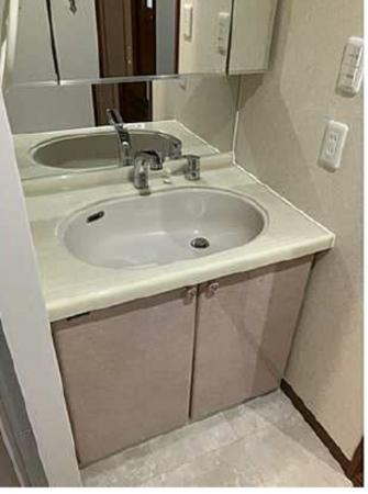 広島市中区、マンションの洗面画像です