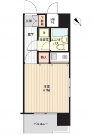 広島市西区打越町、マンションの間取り画像です