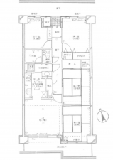 広島市中区江波南、マンションの間取り画像です