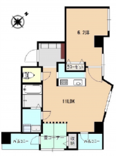 広島市中区国泰寺町、マンションの間取り画像です