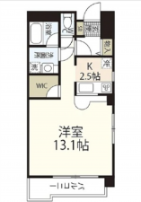 広島市中区中町、マンションの間取り画像です