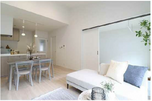 広島市西区古江西町、マンションの居間画像です