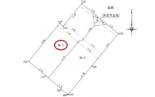 広島市東区牛田南、土地の間取り画像です