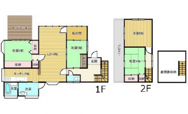 広島市東区福田、中古一戸建ての間取り画像です