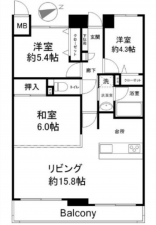 広島市中区河原町、マンションの間取り画像です