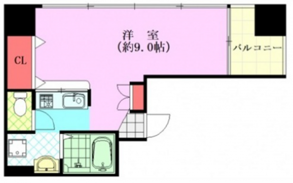 広島市中区大手町、収益物件/マンションの間取り画像です