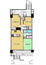 広島市西区草津東、マンションの間取り画像です