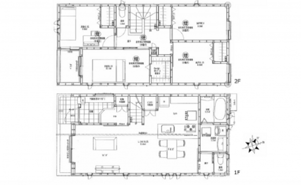 広島市南区向洋大原町、新築一戸建ての間取り画像です