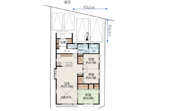 広島市東区戸坂大上、中古一戸建ての間取り画像です
