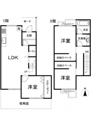 広島市西区鈴が峰町、マンションの間取り画像です