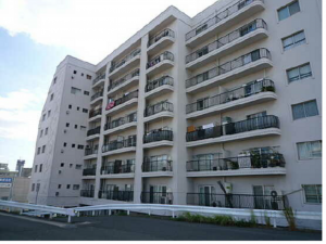 広島市南区東雲、マンションの外観画像です