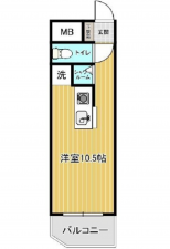広島市中区加古町、マンションの間取り画像です