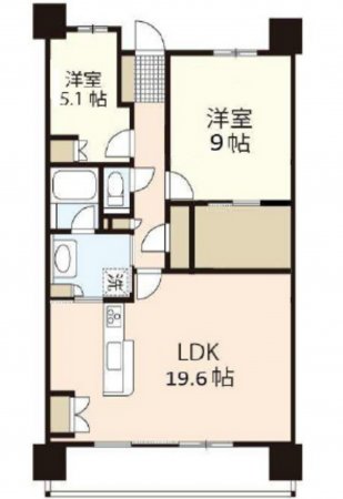 広島市南区西蟹屋、マンションの間取り画像です